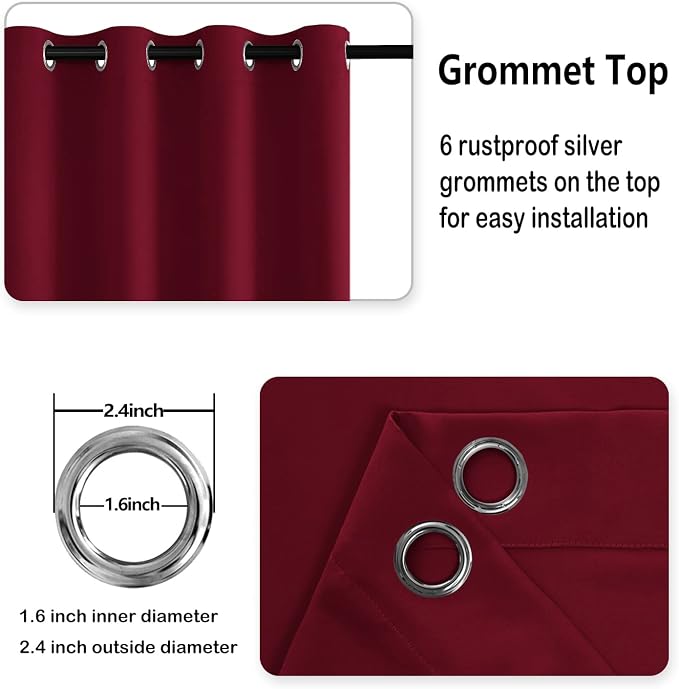 DWCN Blackout Curtains with Tiebacks - Image 5