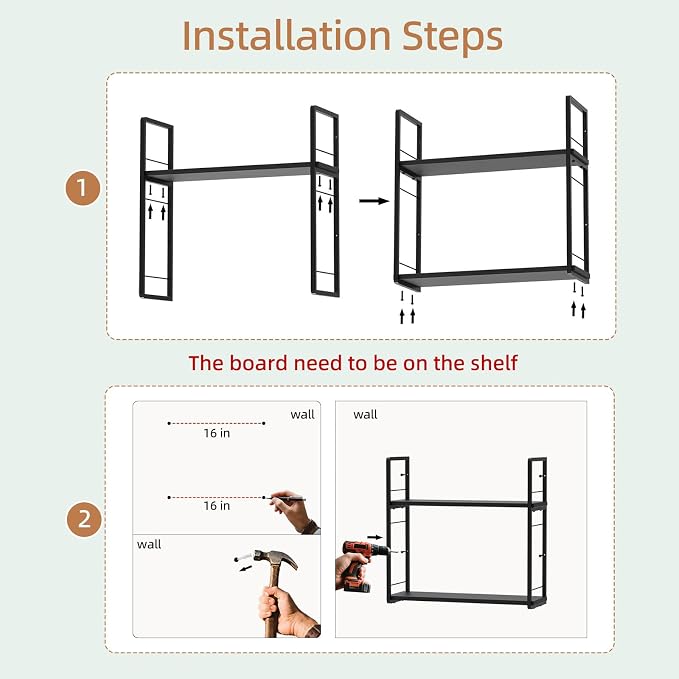 2-Layer Wall Bookshelf for Book Storage, Floating Book Shelves for Wall - Image 8