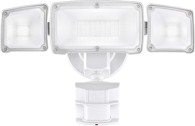 AWSENS 40W LED Security Lights Motion Sensor Light Outdoor, 180 Degree, 4000LM, 5000K, ETL Water Resistant, 3 Head Motion Detected Flood Light for Garage, Yard, Porch (White)