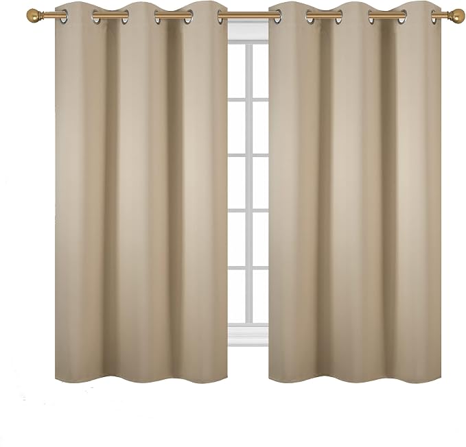 Diraysid Beige Grommet Blackout Curtains - Image 2