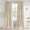 MIULEE Cream Beige Back Tab Blackout Curtains 52x104 Inch Length 2 Panels | Rod by MIULEE
