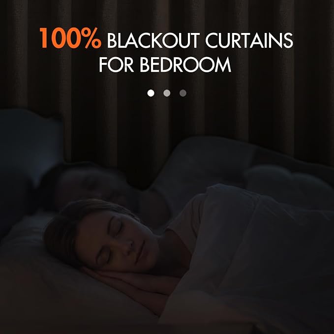 MIULEE 100% Blackout Curtains Linen Curtains 90 Inches Long, Copper Brown | 2 - Image 2