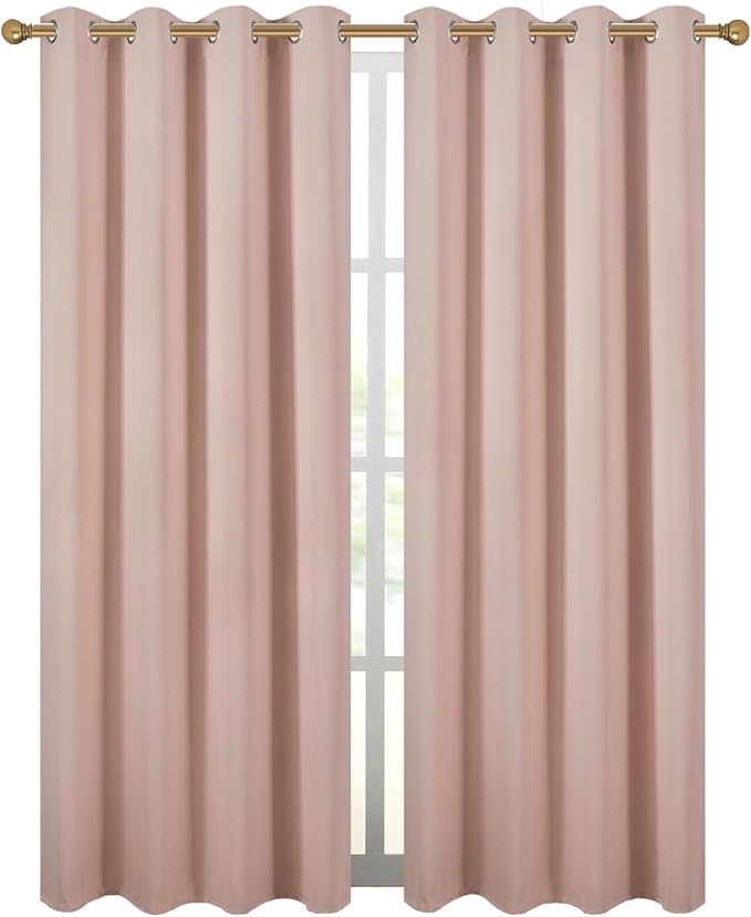 Diraysid Blush Grommet Blackout Curtains - Image 2