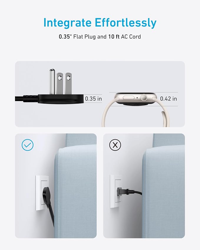 Anker Power Strip with 300J Surge Protector, 10ft Outlet Extender, 6AC | Flat - Image 5