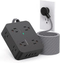 HANYCONY Surge Protector Power Strip 15 Ft Long Cord, Flat Plug | Extension Cord by HANYCONY