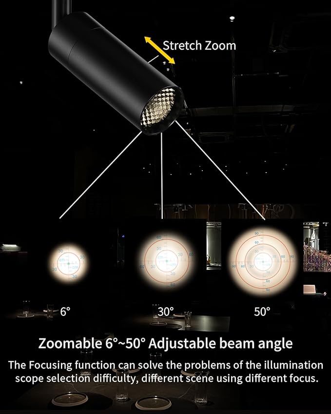 Gpaillumic LED Track Lighting Heads Compatible with H Type 3-Wire Rail Ceiling Spotlight for Indoor Cafe Bar Dining Room Restaurant Lighting