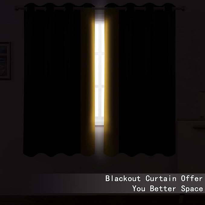 100% Blackout Yellow Curtains - Image 3