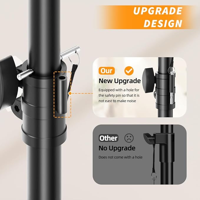 Small Speaker Stands 2 Pack, 24-50 Inch Height Adjustable Speaker Tripod Stand Pair, Lightweight 35mm Compatible Insert, Support 55 LB with 2 Storage Bags