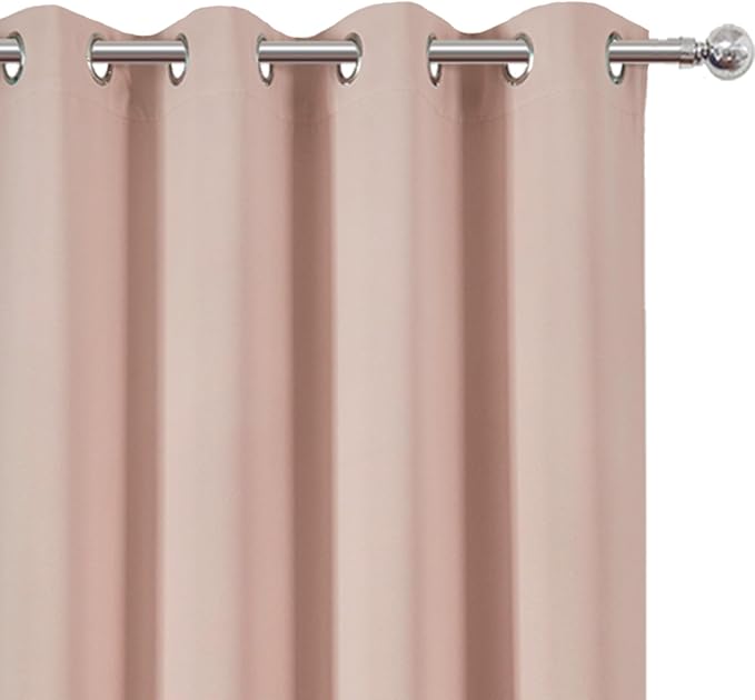 100% Blackout Curtains 84 Inch Long Blush Curtains 2 Panels - Image 7
