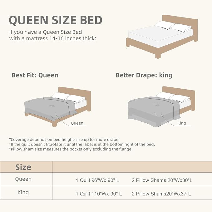 DJY Queen Size Brown Quilt Set, 3 Piece Reversible Leaves Bedding Set | Soft - Image 8