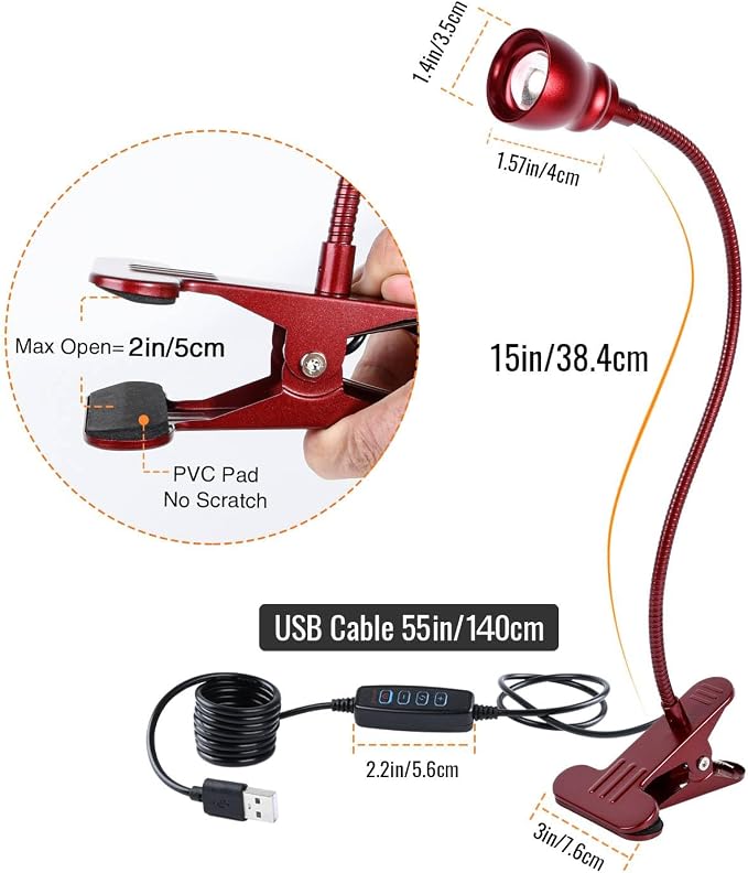 Zoomable Clip on Light, Clamp Reading Light - Image 5