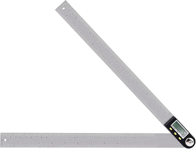 Yanguotool Digital Angle Ruler: 300mm/12-Inch Protractor Finder with Stainless Steel Ruler, Ideal for Woodworking, Construction, Level Measuring