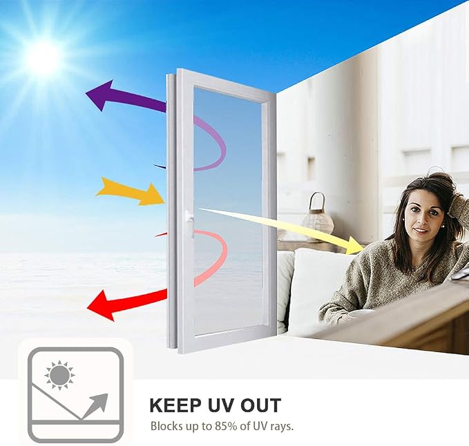 One Way Privacy Window Film Heat Control Mirror Tint 35.4Inx13.1Ft | Reflective - Image 5