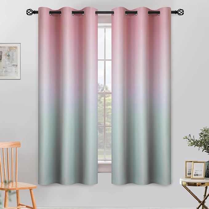 COSVIYA Grommet Ombre Room Darkening Curtains 63 inches Length by COSVIYA