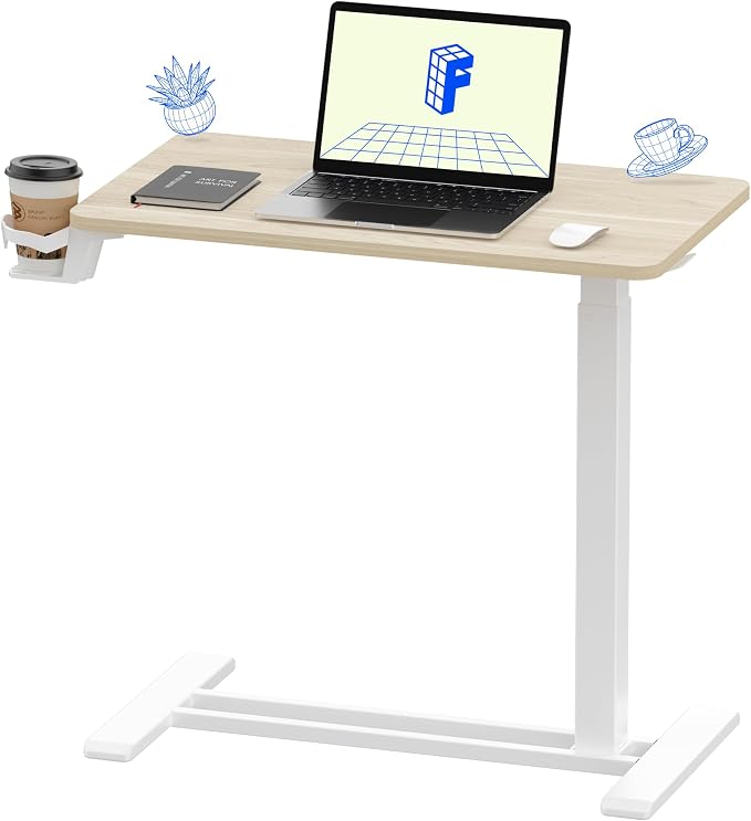 FLEXISPOT H7 28" Pneumatic Height-Adjustable Overbed Table by Unknown