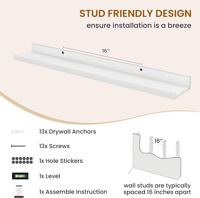 Picture Ledge Shelf, Floating Shelves - Image 5