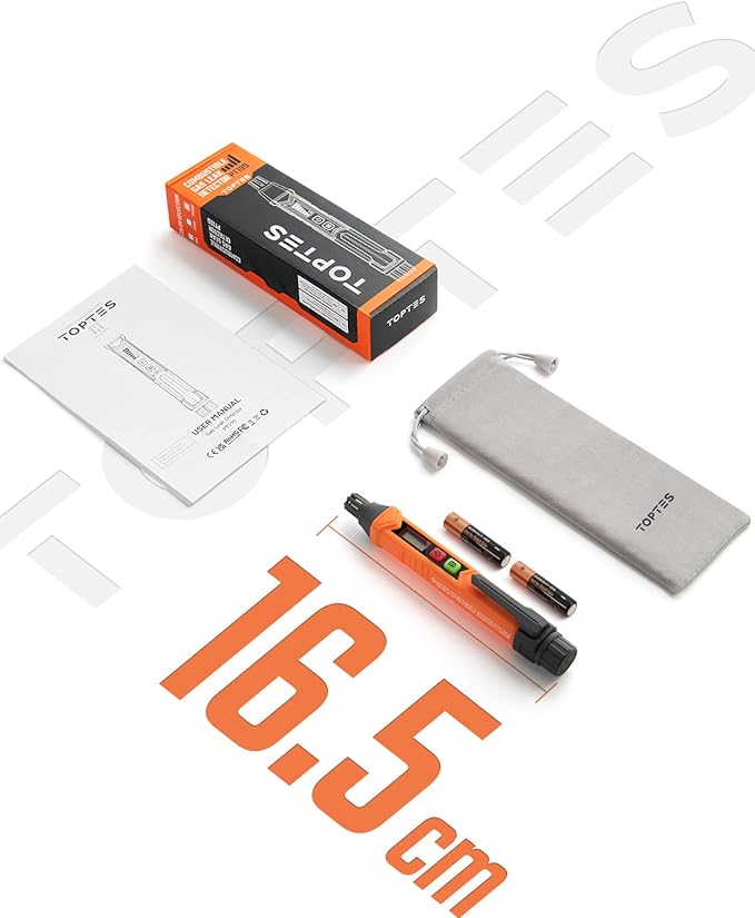 PT199 Natural Gas Leak Detector with Audible & Visual Alarm, Portable Gas Sniffer to Locate Combustible Sources Like Methane, Propane for Home(Includes Battery x2)-Orange