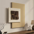 Cuspin Large 3D Wood Textured Neutral Wall Art, Modern Minimalist Wooden Artwork by Cuspin