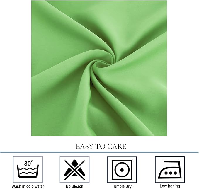 Diraysid Light Green Grommet Blackout Curtains - Image 8
