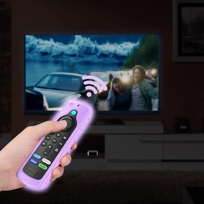 CaseBot Remote Case for Fire TV Stick HD/4K/4K Max (1st Gen)/Fire TV Stick (3rd Gen)/Lite - Anti-Slip Shockproof Silicone Cover for Alexa Voice Remote (2nd & 3rd Generation) (Purple Glow in The Dark)