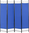 4 Panel Room Divider 6FT Steel Frame Screen Folding Privacy Divider by FDW