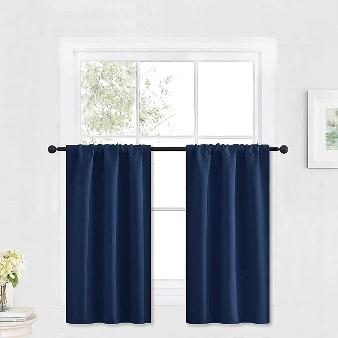 RYB HOME Kitchen Blackout Curtains Over Sink 36 inch Length, Rod Pocket | by RYBHOME