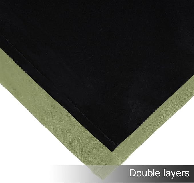 100% Blackout Curtains 84 Inch Long Sage Green Curtains 2 Panels - Image 8