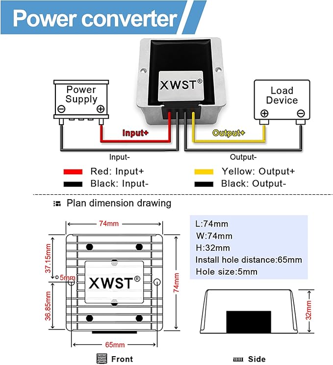 DC DC 12V to 13.8V 10A Step-up Module,Boost Converter 9V-13V to 13.8V Voltage Regulator,Waterproof Power Adapt 138W 13.8V Volt Transformer Module (12V to 13.8V 10A)