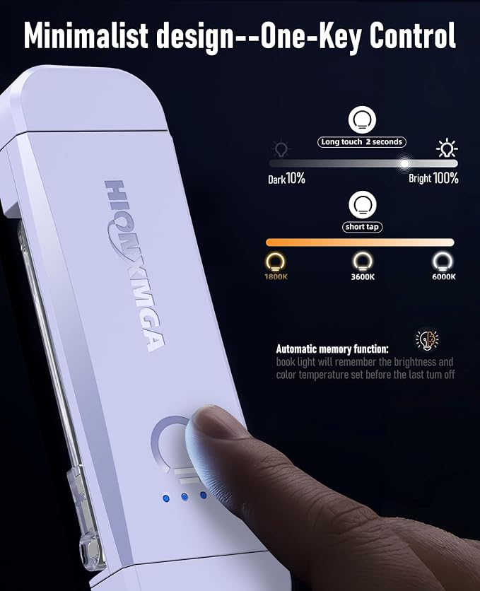 HIONXMGA Book Light, Rechargeable Reading Light - Image 2