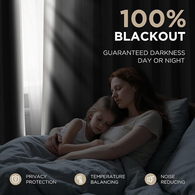 Joydeco 100% Blackout Curtains Velvet Black Out Curtain 84 Inch Drapes | - Image 4