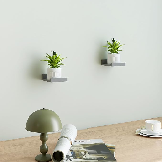 Small Grey Floating Shelves for Wall, Shelf - Image 2