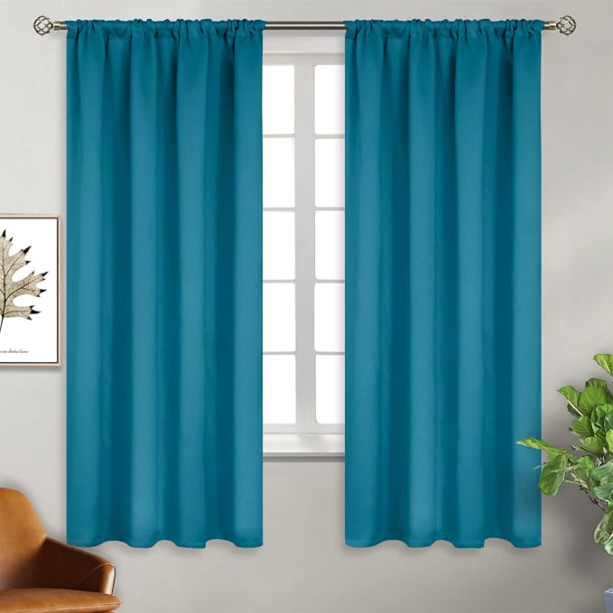 BGment Teal Blue Blackout Curtains 63 Inch Length 2 Panels by BGment
