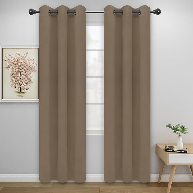 Easy-Going Thermal Grommet Blackout Curtains, 2 Panels 34x72 in, Camel | by Easy-Going