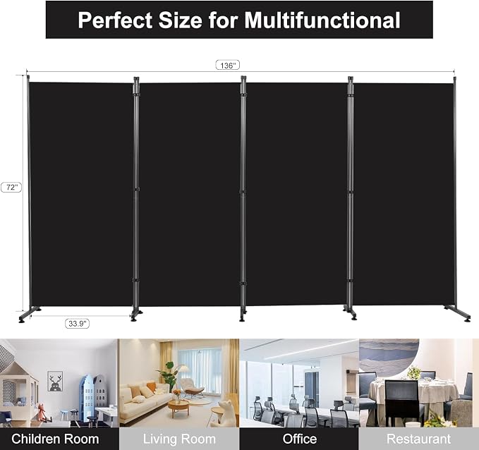 Room Divider Folding Privacy Screens, 6FT Tall Divider - Image 6