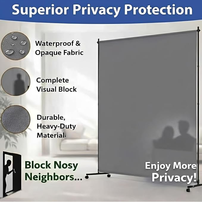 Large Single Panel Room Divider, Thickened Fabric Partition Wall - Image 3