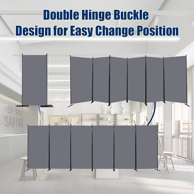 Room Divider 6 Panel-204''Wide, 6FT Room Dividers and Folding Privacy Screen | - Image 3