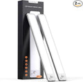 LUMIJOLI 2 Pack Under Cabinet Lighting Wireless 10inch LED Motion Sensor Magnetic Light 2200maAh Rechargeable Indoor Closet Lights for Kitchen, Stairs Cool White