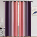 COSVIYA Grommet Drapes Ombre Dark Pink and Purple Curtains W52 x L84 Inch | by COSVIYA