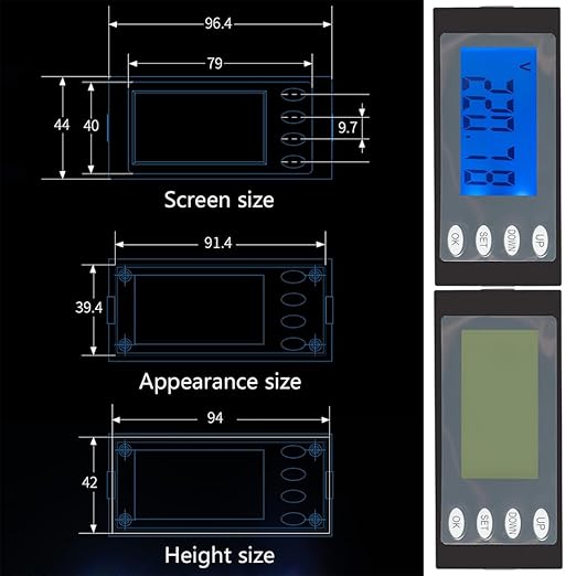 SagaSave AC Multimeter, 80-260V 100A Digital LCD HD Display Multi-Function Power Monitor, Display Power Monitor