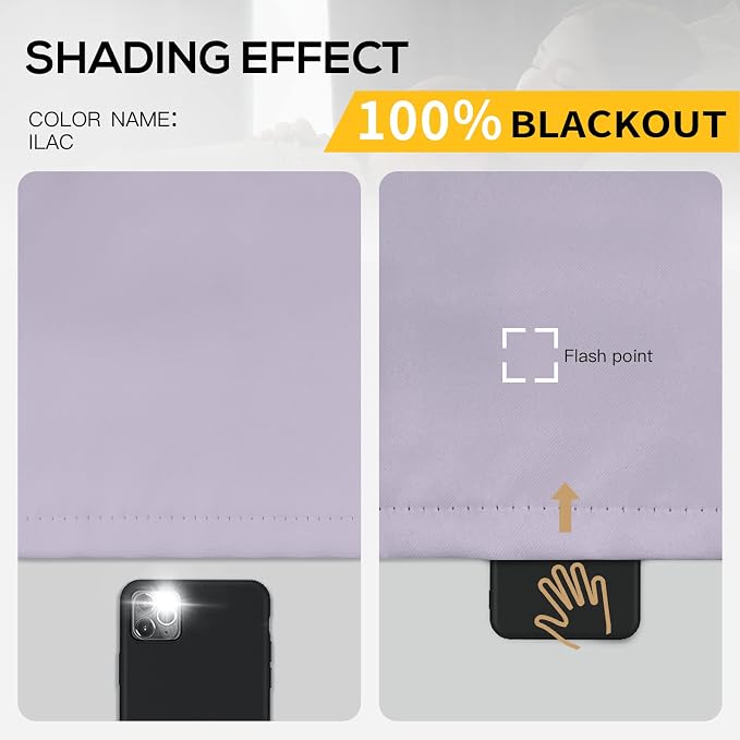 Yakamok Lilac Blackout Curtains 84 inches Long - Image 2