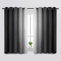 SimpleHome Ombre Black to Grey White Curtains by SimpleHome