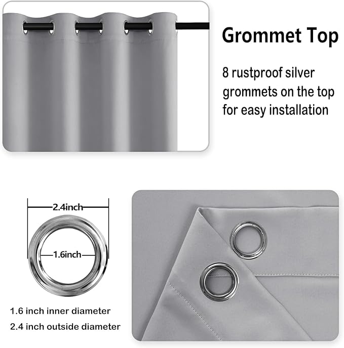 DWCN Room Darkening Curtains for Bedroom, 52 x 30 Inches Long - Image 5
