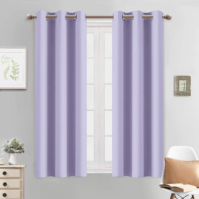 Yakamok Blackout Curtains 38x54 inch Lilac Thermal Drapes-Bedroom | 2 panels by Yakamok