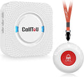 CallToU Caregiver Pager Wireless Call Button Nurse Alert System 500+ Feet for Home/Elderly/Patient/Disabled 1 Plugin Receiver 1 Waterproof Transmitter