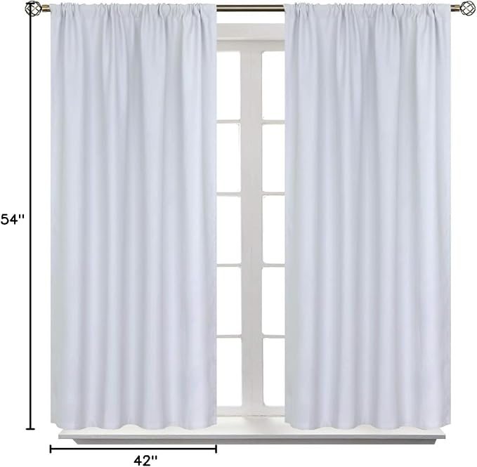 BGment Rod Pocket Room Darkening Curtains 54 Inches Length - Image 8