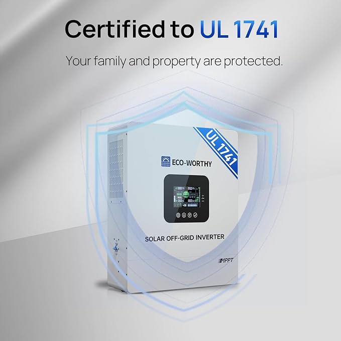 ECO-WORTHY Home Power Station Backup Power,5120Wh LiFePO4 Battery Support Communication,Bluetooth and WiFi,AC 5000W Inverter,1Hr/2.5Hr Fast Charge,for Home Backup,Emergency,Solar System Components