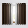 COSVIYA Curtains & Drapes Grommet Ombre Brown Curtains W62 x L63 Inch | by COSVIYA