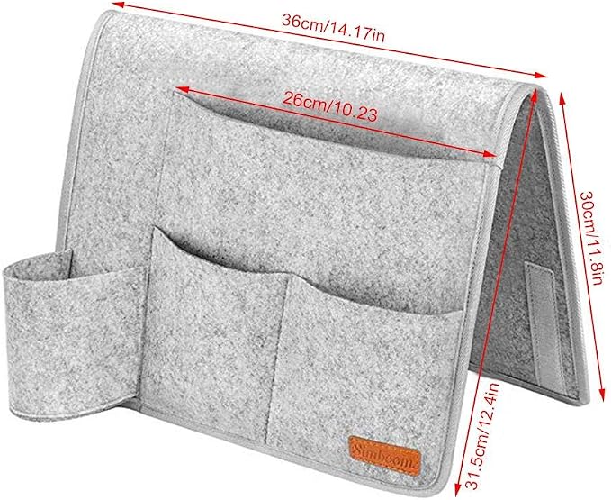 Bedside Storage Organizer Caddy, Slim Space Saving Design, 4 Pockets, Heavy - Image 7