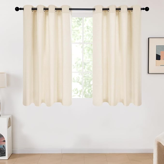 Deconovo Light Beige Linen Curtains by Unknown