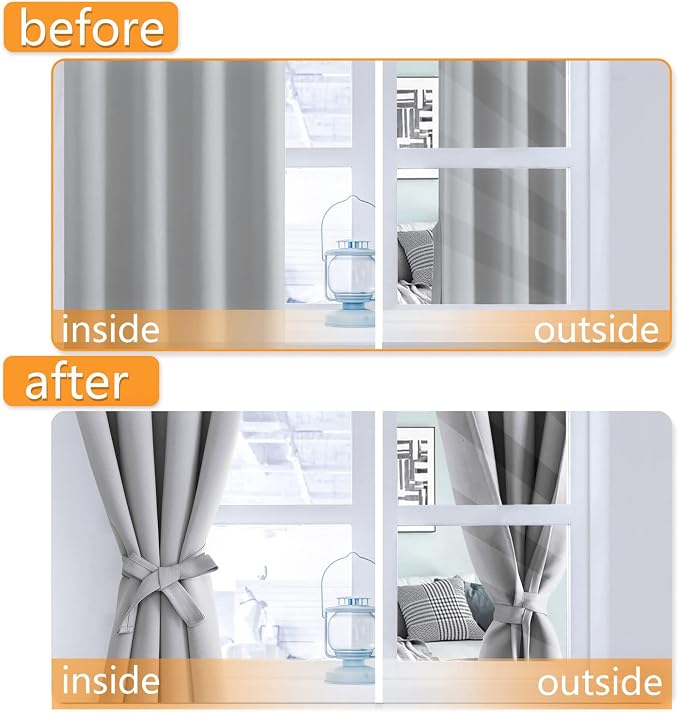 Blackout Curtains for Bedroom, 52 x 63 Inches Length, Window Curtains for - Image 4